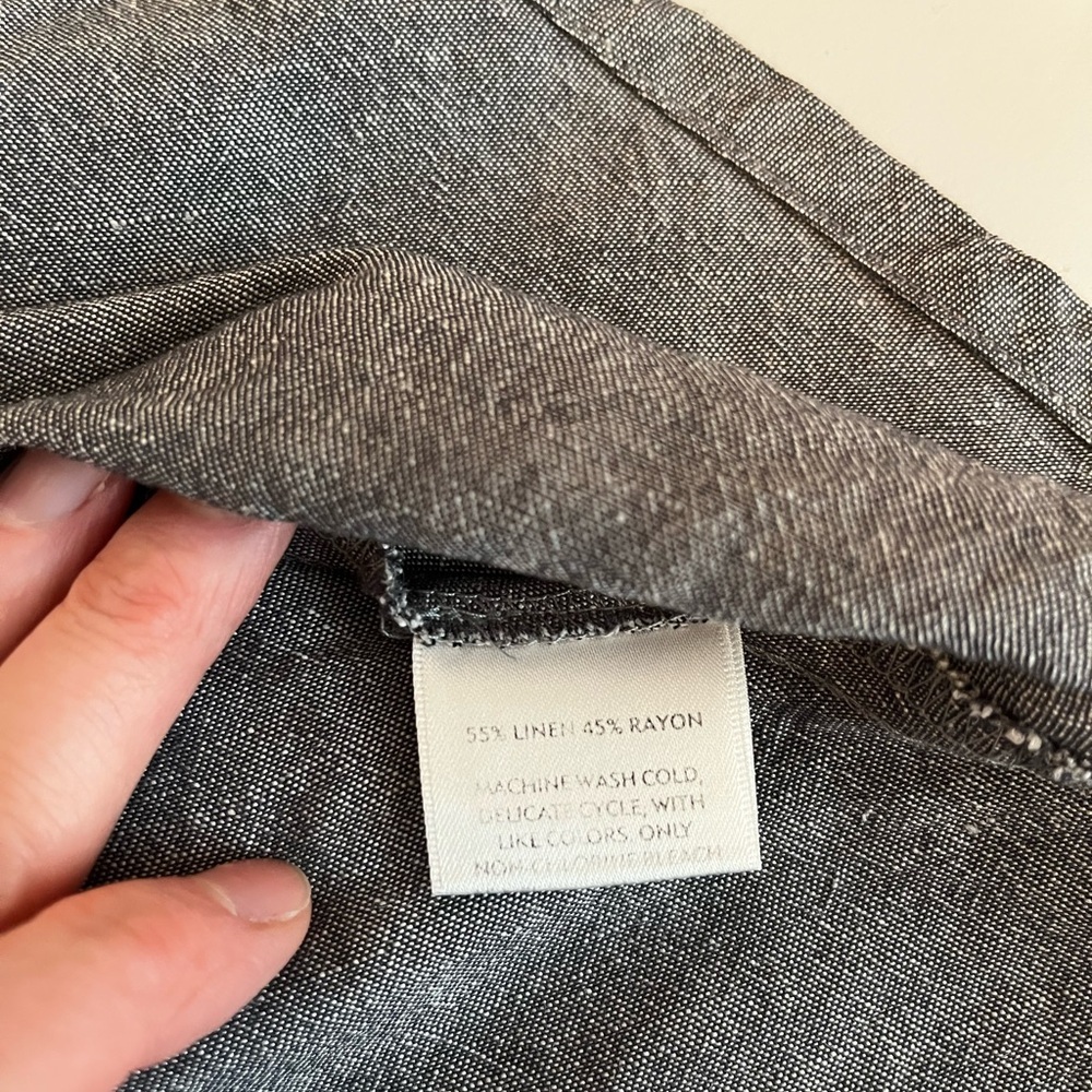 Eileen Fisher Gray Linen Blend Sleeveless Tank Top Size Large - Picture 5 of 7